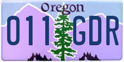 OR license plate 011GDR