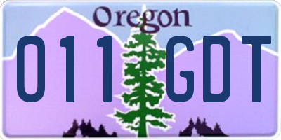 OR license plate 011GDT