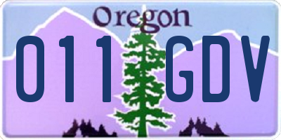 OR license plate 011GDV