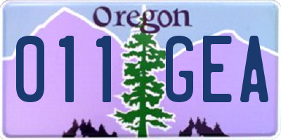 OR license plate 011GEA