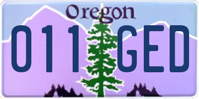 OR license plate 011GED