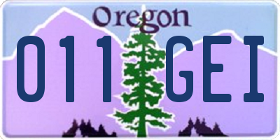OR license plate 011GEI