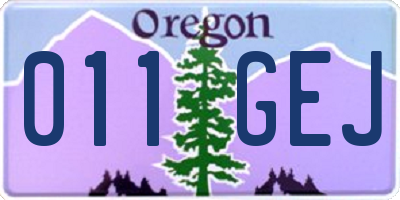OR license plate 011GEJ