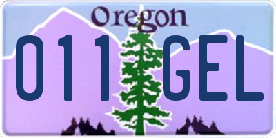OR license plate 011GEL