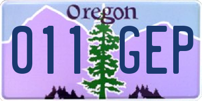 OR license plate 011GEP