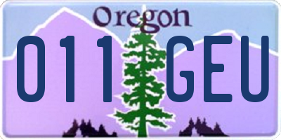 OR license plate 011GEU