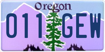 OR license plate 011GEW