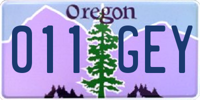 OR license plate 011GEY