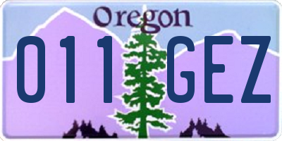 OR license plate 011GEZ