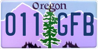 OR license plate 011GFB