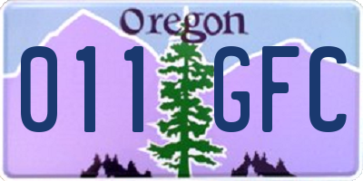 OR license plate 011GFC