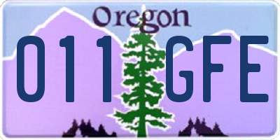 OR license plate 011GFE