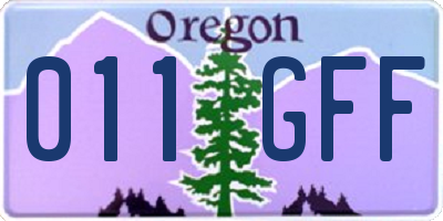 OR license plate 011GFF