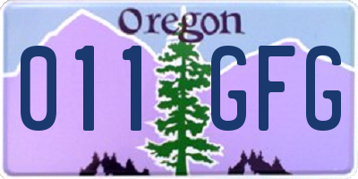 OR license plate 011GFG