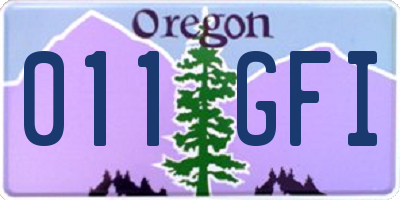 OR license plate 011GFI