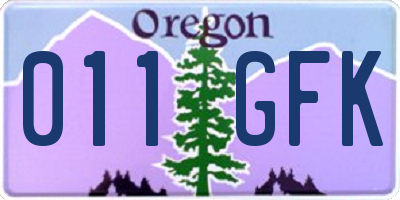OR license plate 011GFK