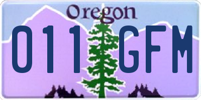 OR license plate 011GFM