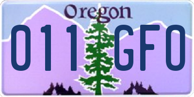 OR license plate 011GFO