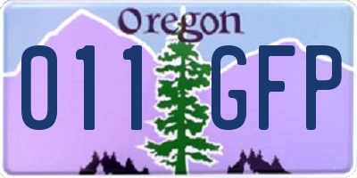 OR license plate 011GFP