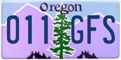 OR license plate 011GFS