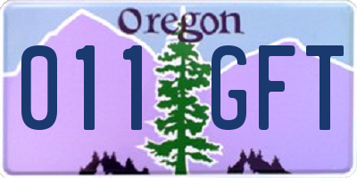 OR license plate 011GFT