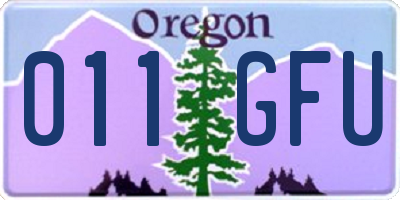 OR license plate 011GFU