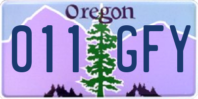 OR license plate 011GFY