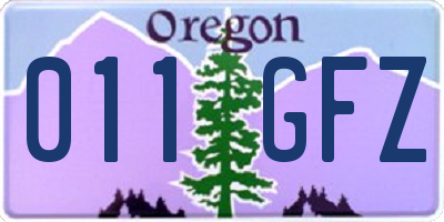 OR license plate 011GFZ