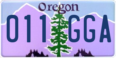 OR license plate 011GGA