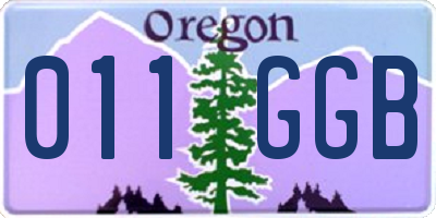 OR license plate 011GGB