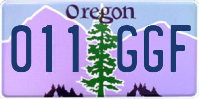 OR license plate 011GGF
