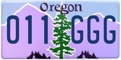 OR license plate 011GGG