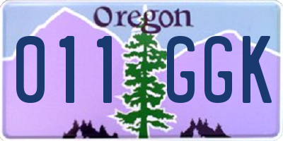 OR license plate 011GGK