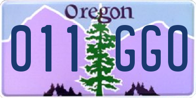 OR license plate 011GGO