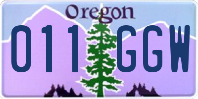 OR license plate 011GGW