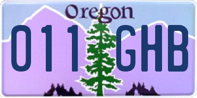 OR license plate 011GHB
