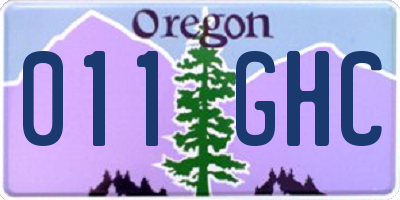 OR license plate 011GHC