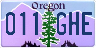 OR license plate 011GHE