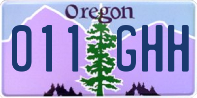 OR license plate 011GHH