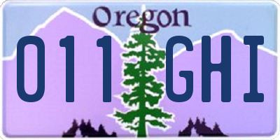 OR license plate 011GHI