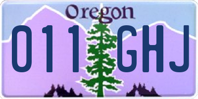 OR license plate 011GHJ