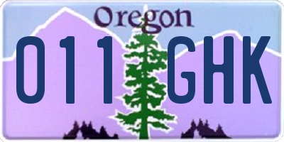 OR license plate 011GHK
