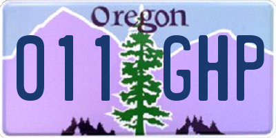 OR license plate 011GHP