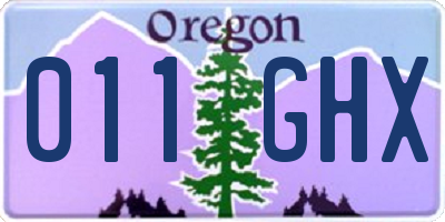 OR license plate 011GHX