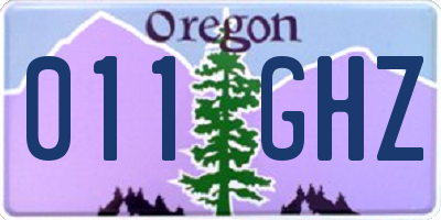 OR license plate 011GHZ