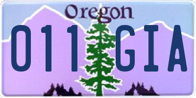 OR license plate 011GIA