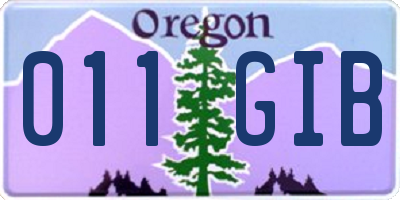 OR license plate 011GIB