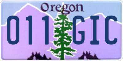 OR license plate 011GIC