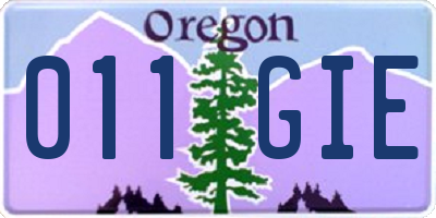 OR license plate 011GIE