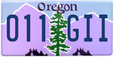 OR license plate 011GII